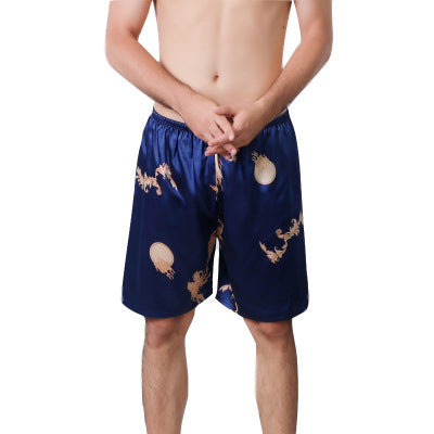 Silk Pajamas, Skin Friendly Single Pants, Large Beach Pants, Men'S Shorts, Breathable And Relaxed In Summer