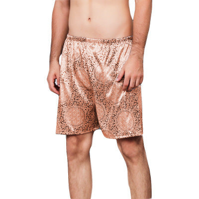 Silk Pajamas, Skin Friendly Single Pants, Large Beach Pants, Men'S Shorts, Breathable And Relaxed In Summer