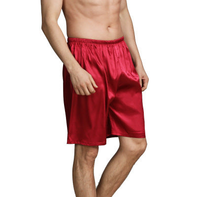 Silk Pajamas, Skin Friendly Single Pants, Large Beach Pants, Men'S Shorts, Breathable And Relaxed In Summer