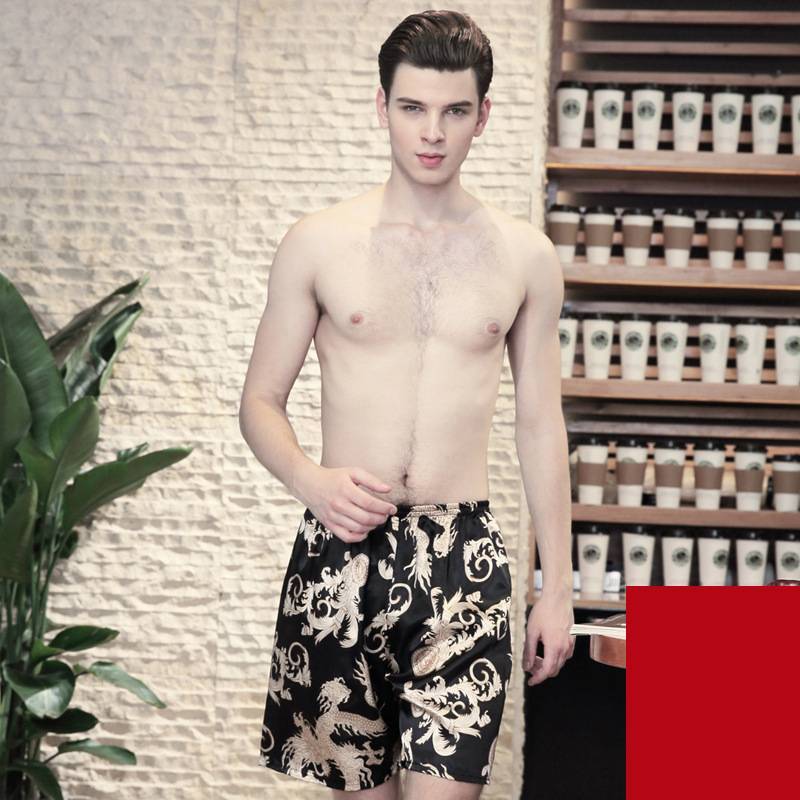 Silk Pajamas, Skin Friendly Single Pants, Large Beach Pants, Men'S Shorts, Breathable And Relaxed In Summer