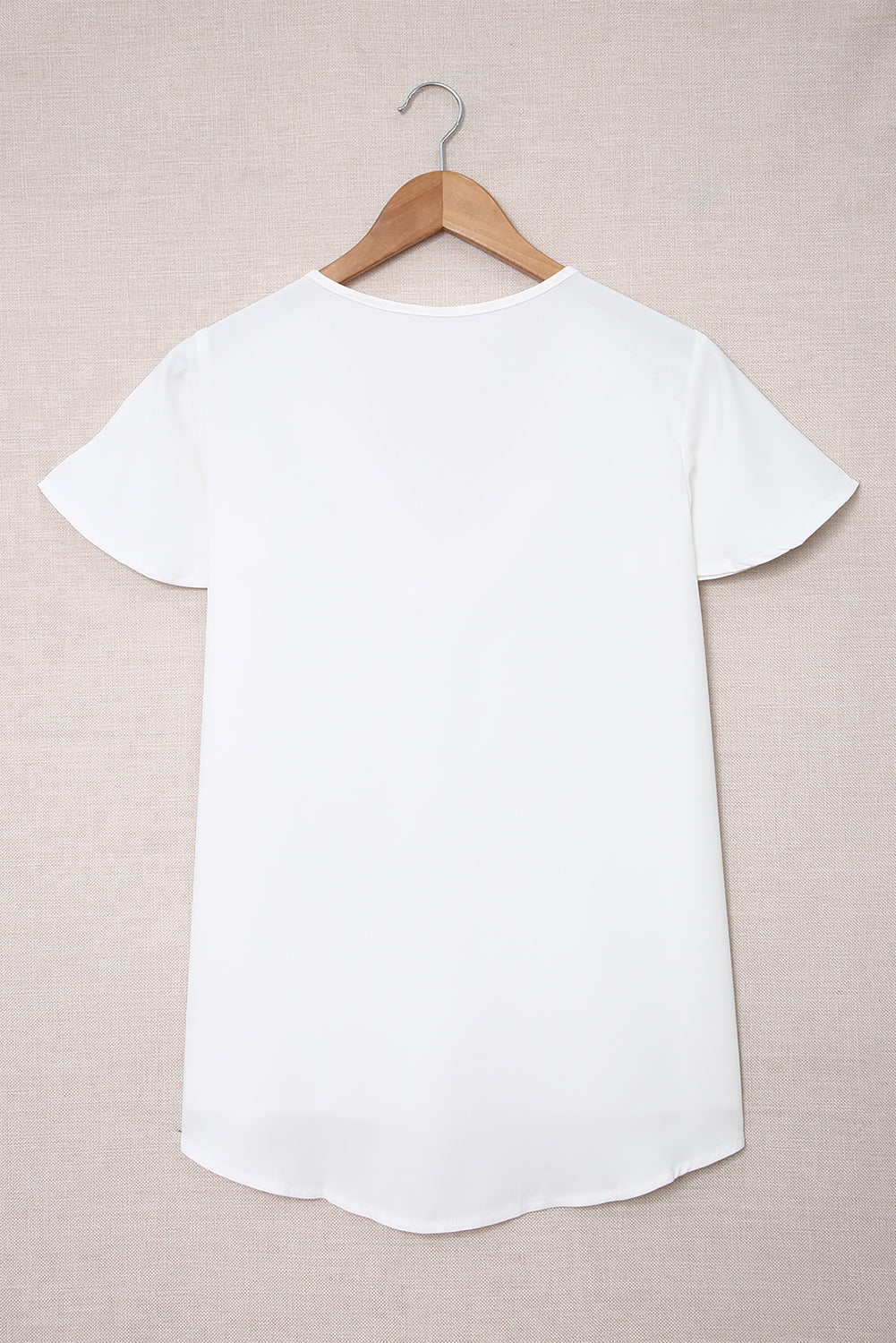 White V Neck Short Sleeve Tee