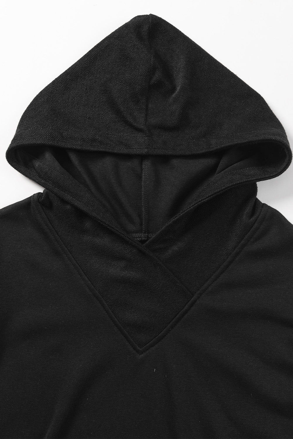 Black Contrast Sleeves Patchwork Colorblock Hoodie