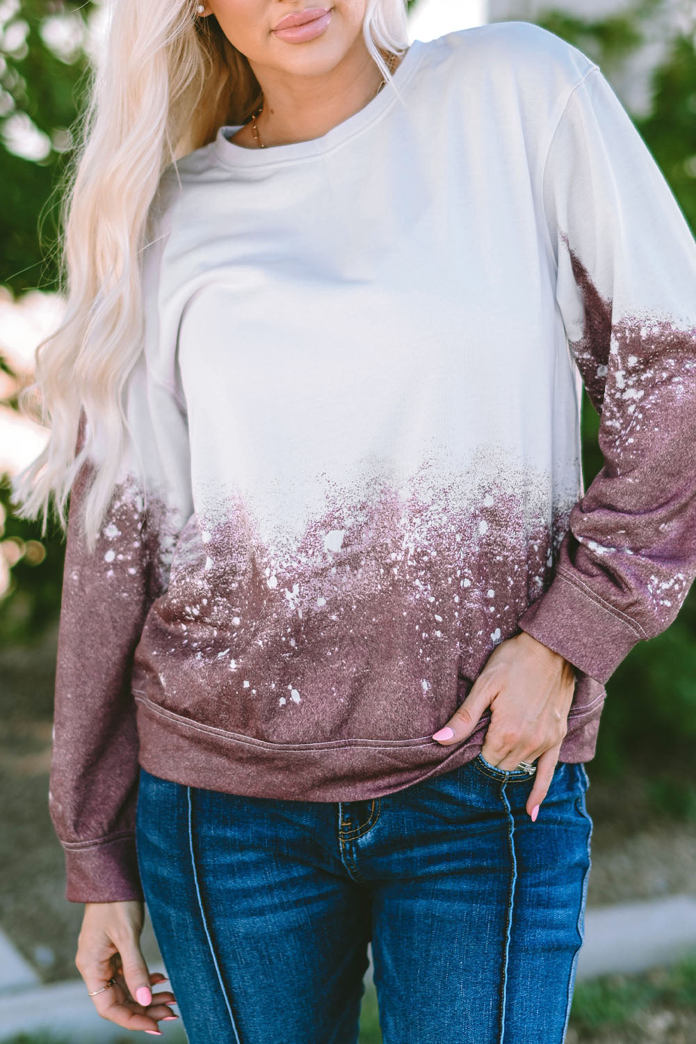 Tie Dye Gradient Pullover Sweatshirt