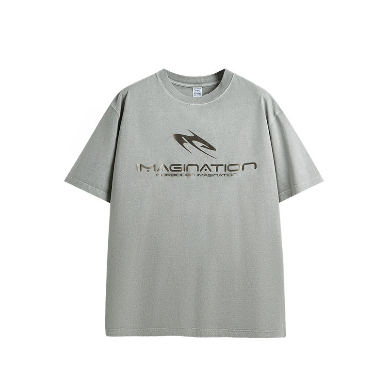 Men's Glossy Washed T-shirt Loose