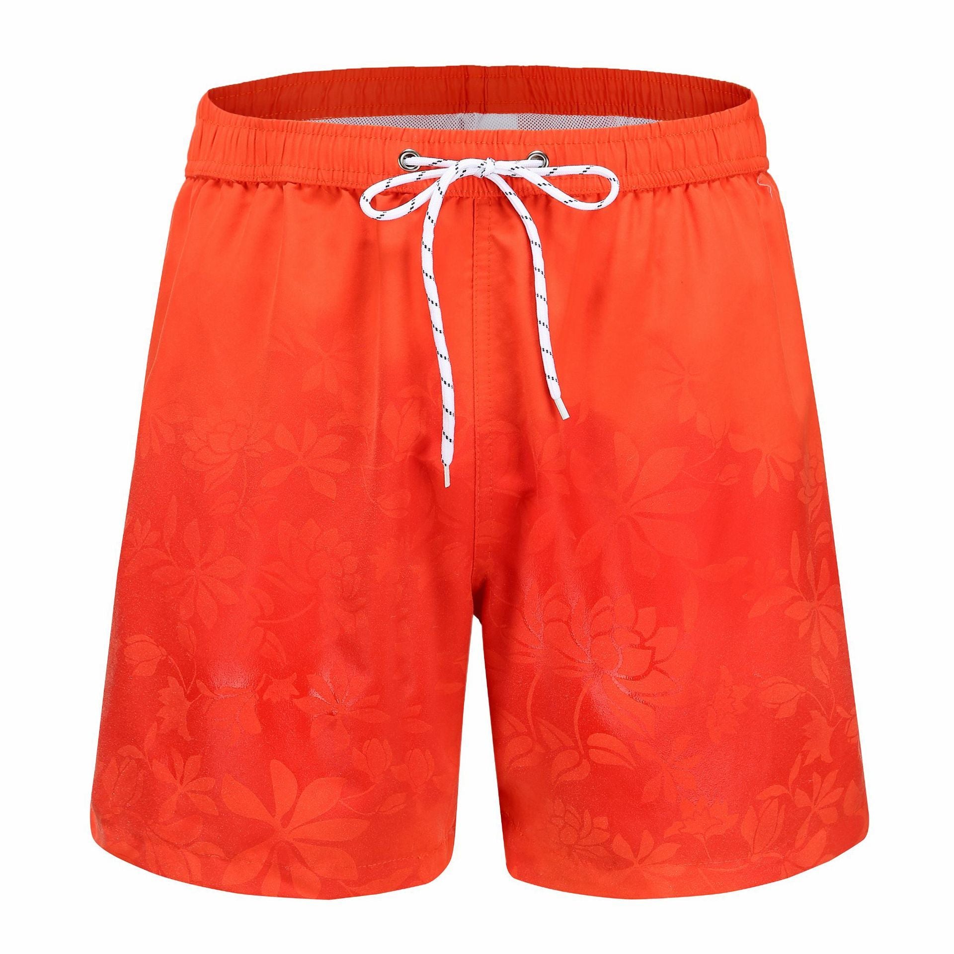 Plus Size Four-point Quick-drying Shorts Beach Pants Color Change Magic Print Beach Pants Men's Swimming Trunks