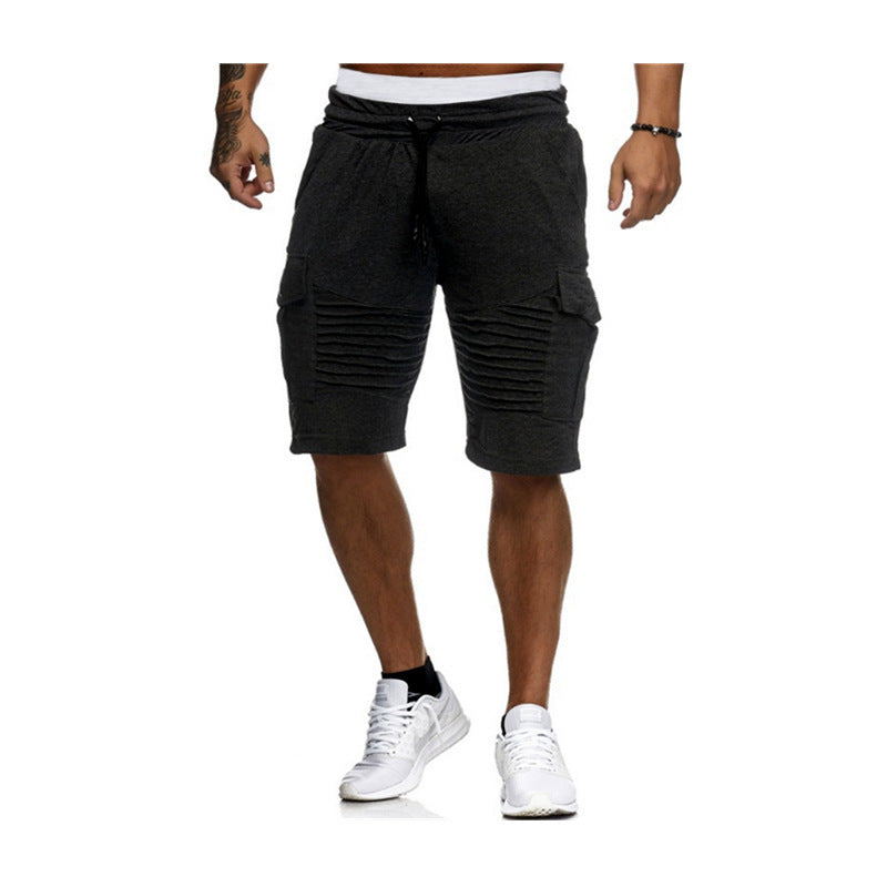 Sports Shorts Men's Casual Pants Sports Pants Striped Pockets Slim Fit