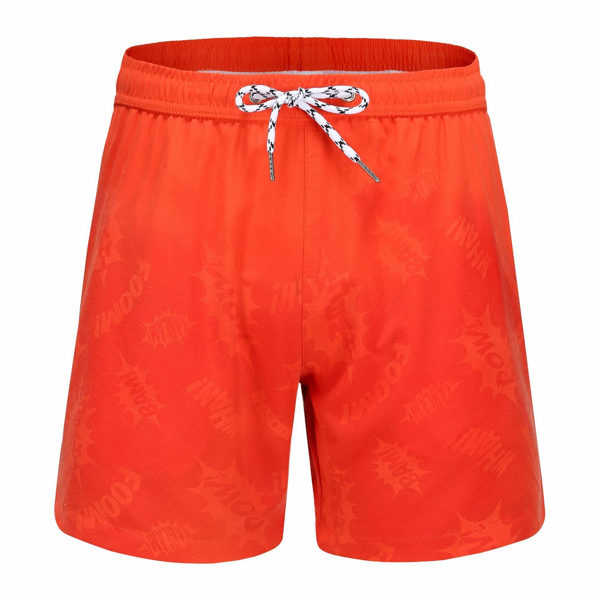 Plus Size Four-point Quick-drying Shorts Beach Pants Color Change Magic Print Beach Pants Men's Swimming Trunks