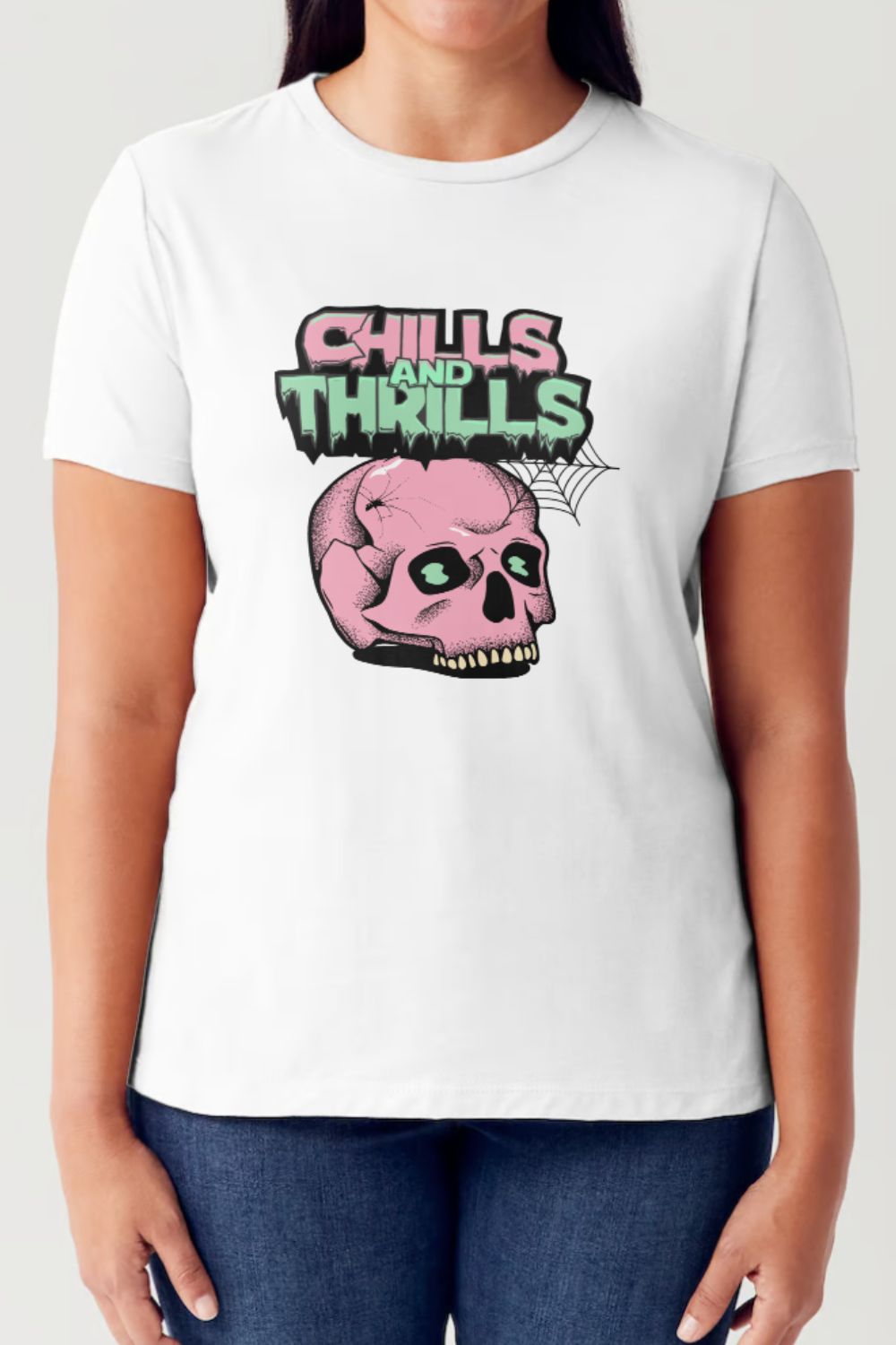 Simply Love Full Size CHILLS AND THRILLS Short Sleeve Tubular T-Shirt