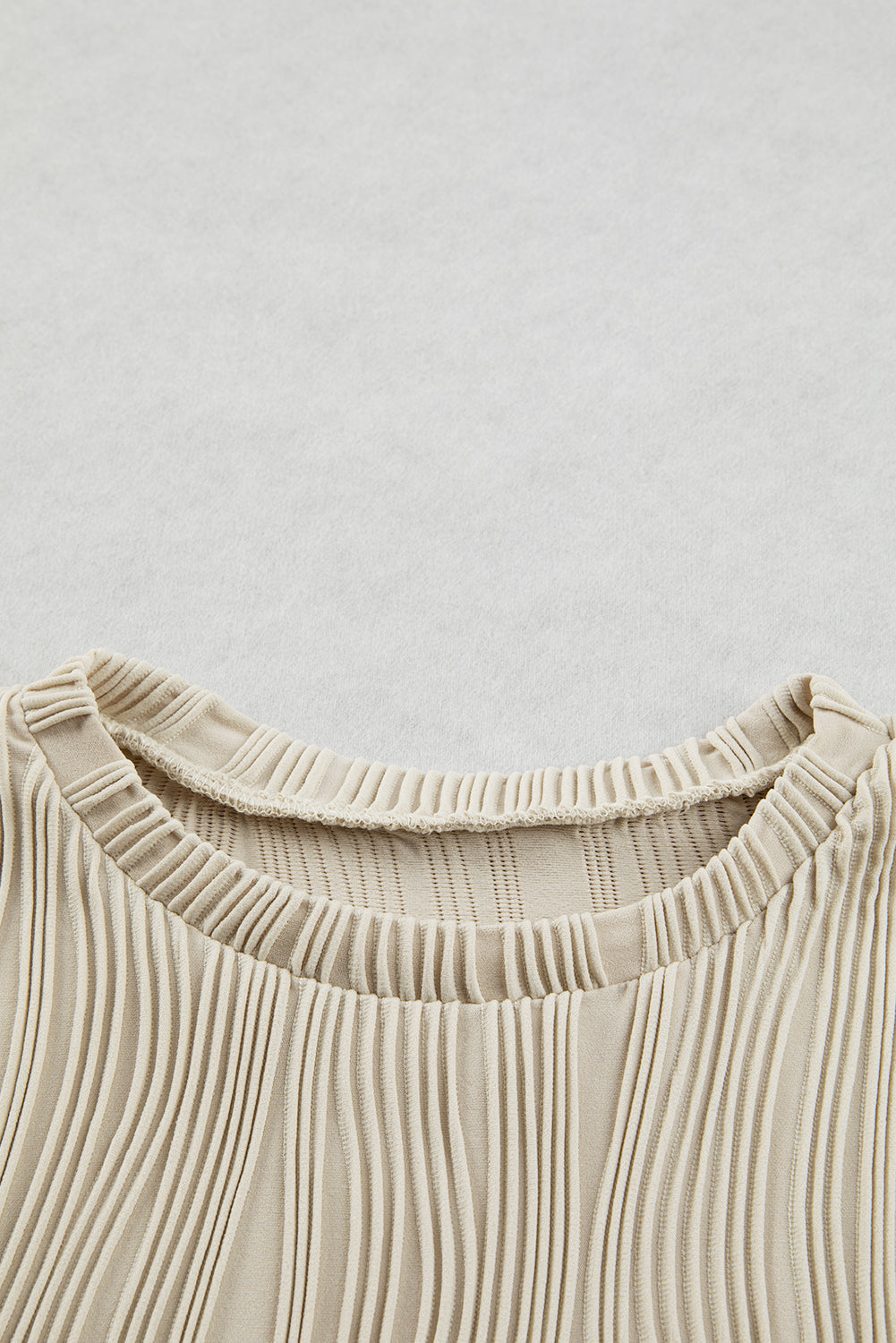 Apricot Wavy Texture Cap Sleeve Top