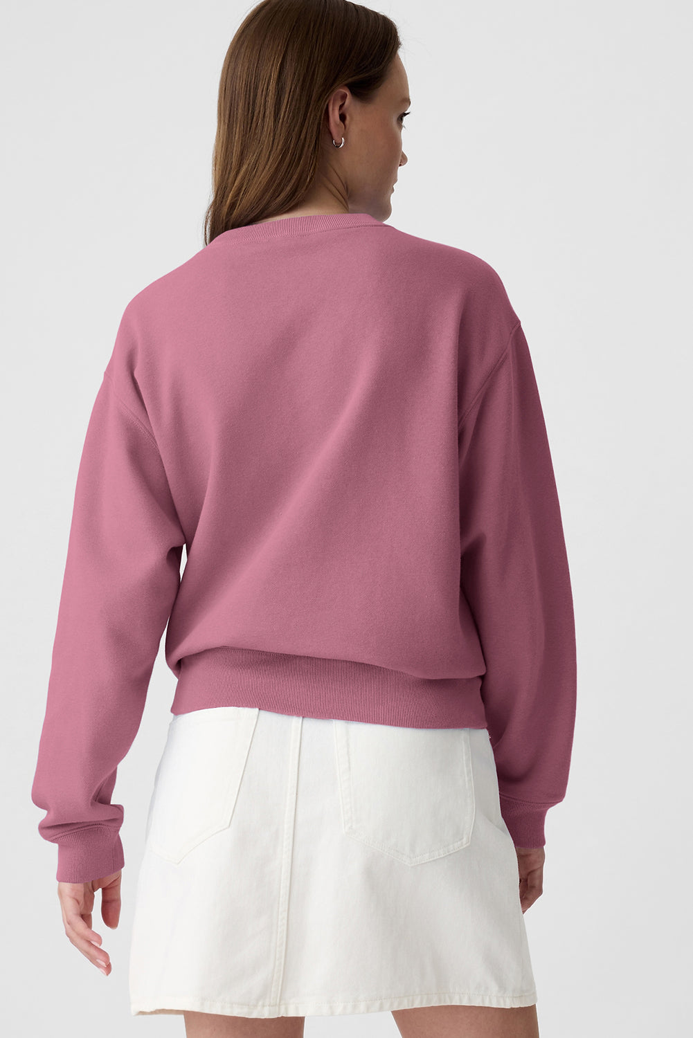 Valerian Plain Drop Shoulder Crewneck Pullover Sweatshirt