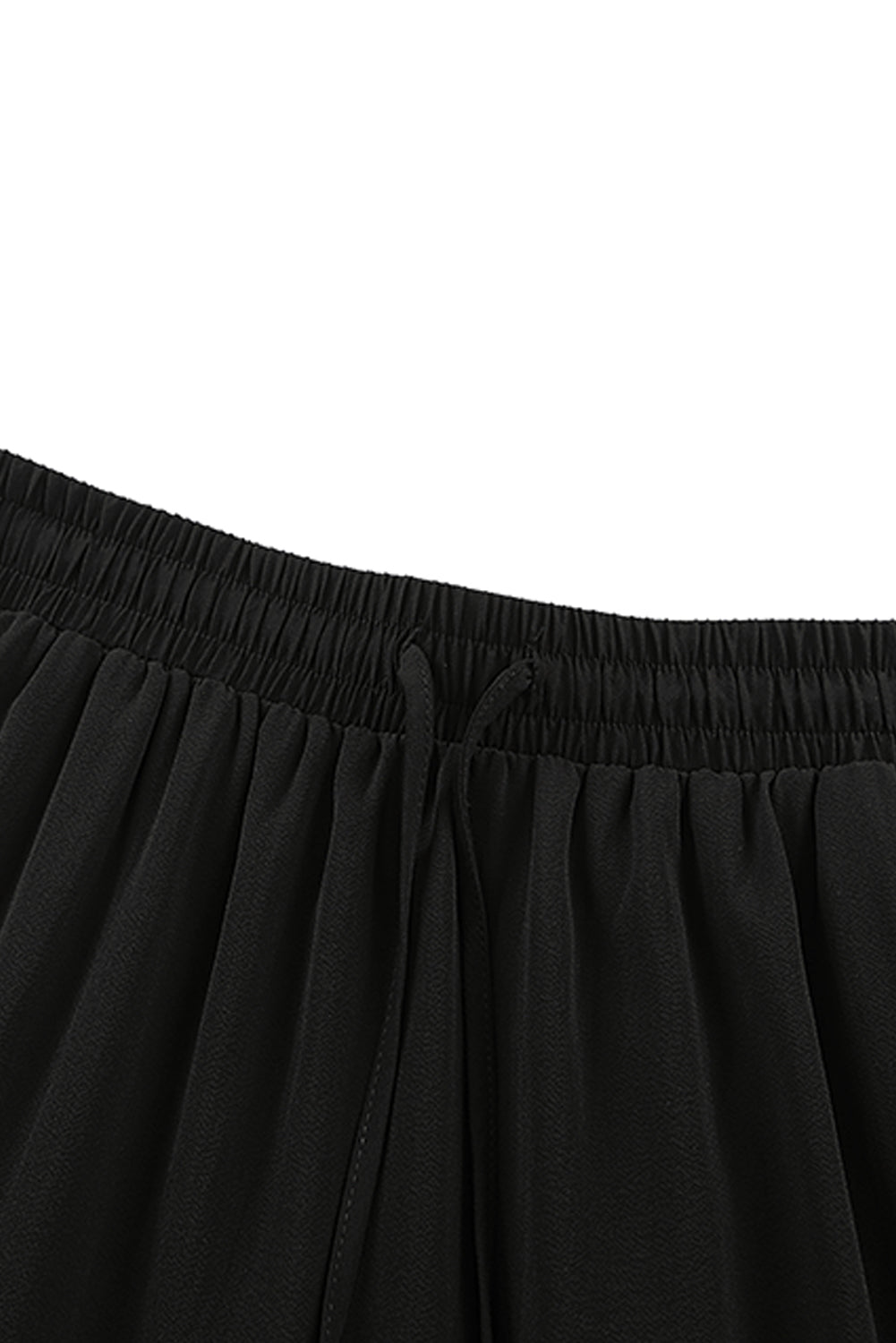 Black Frill Tiered Drawstring Waist Maxi Skirt