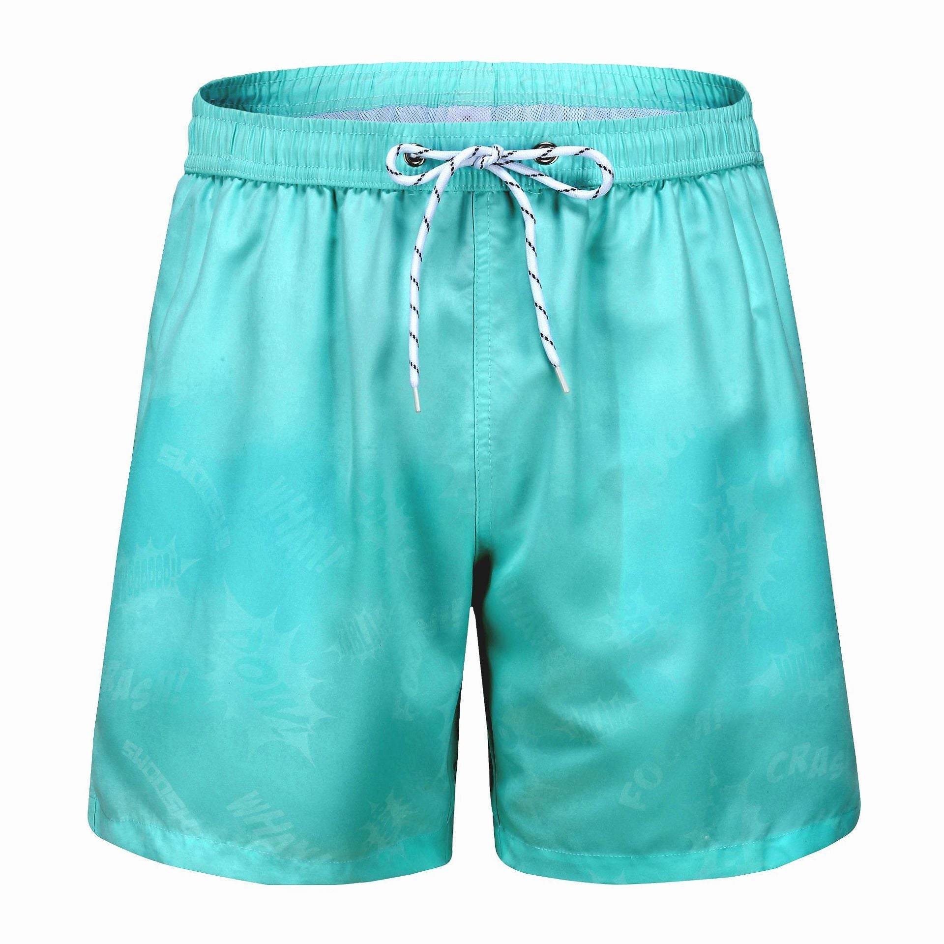 Plus Size Four-point Quick-drying Shorts Beach Pants Color Change Magic Print Beach Pants Men's Swimming Trunks