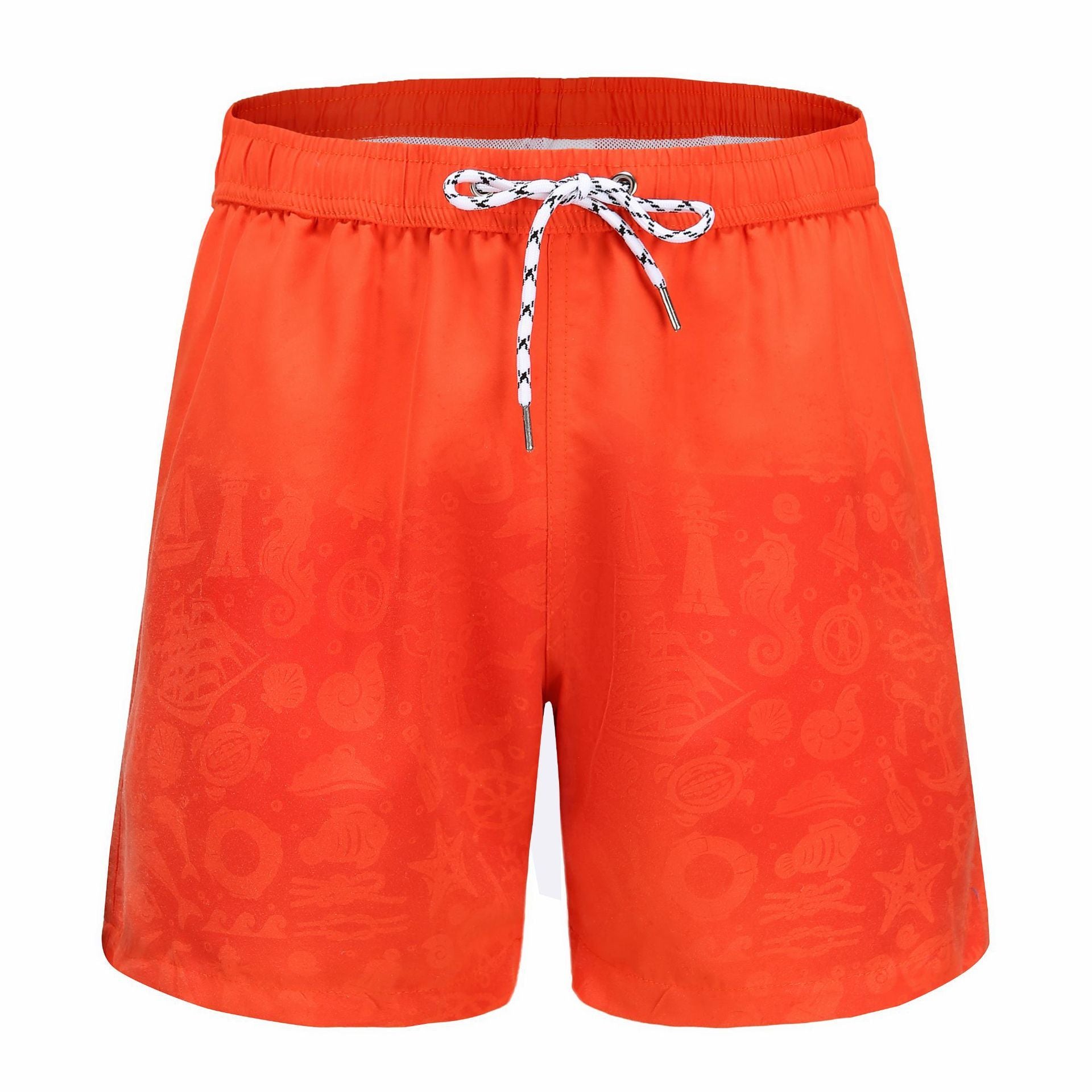 Plus Size Four-point Quick-drying Shorts Beach Pants Color Change Magic Print Beach Pants Men's Swimming Trunks