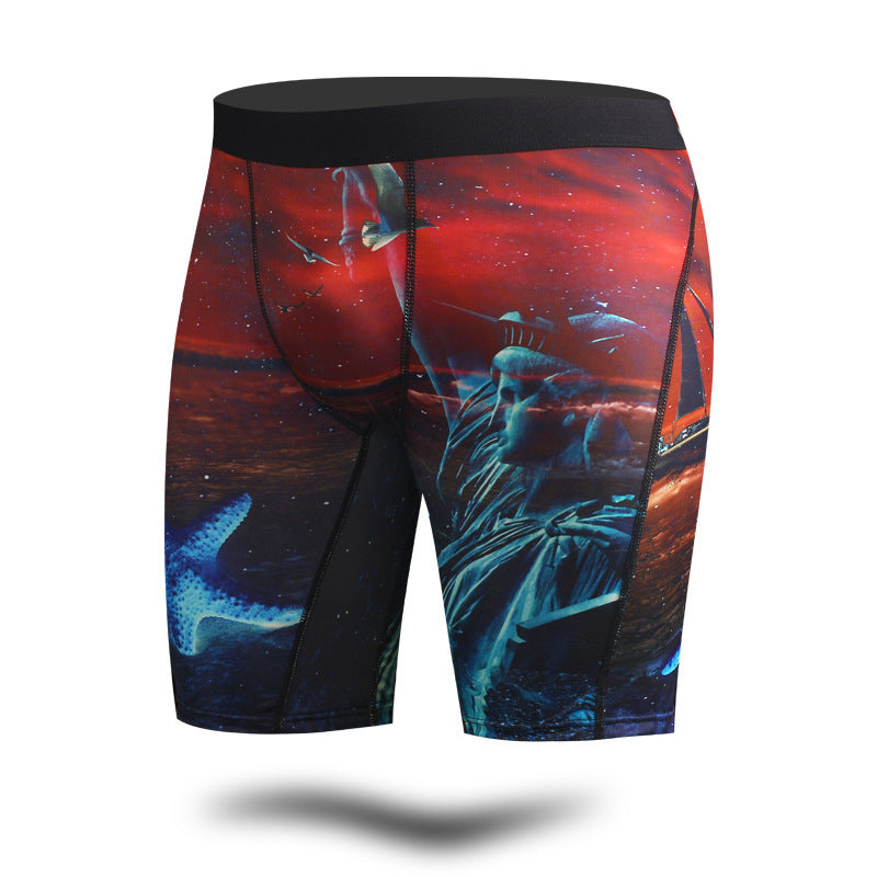 Boxer Sports Men's Underwear Fitness Printing Digital