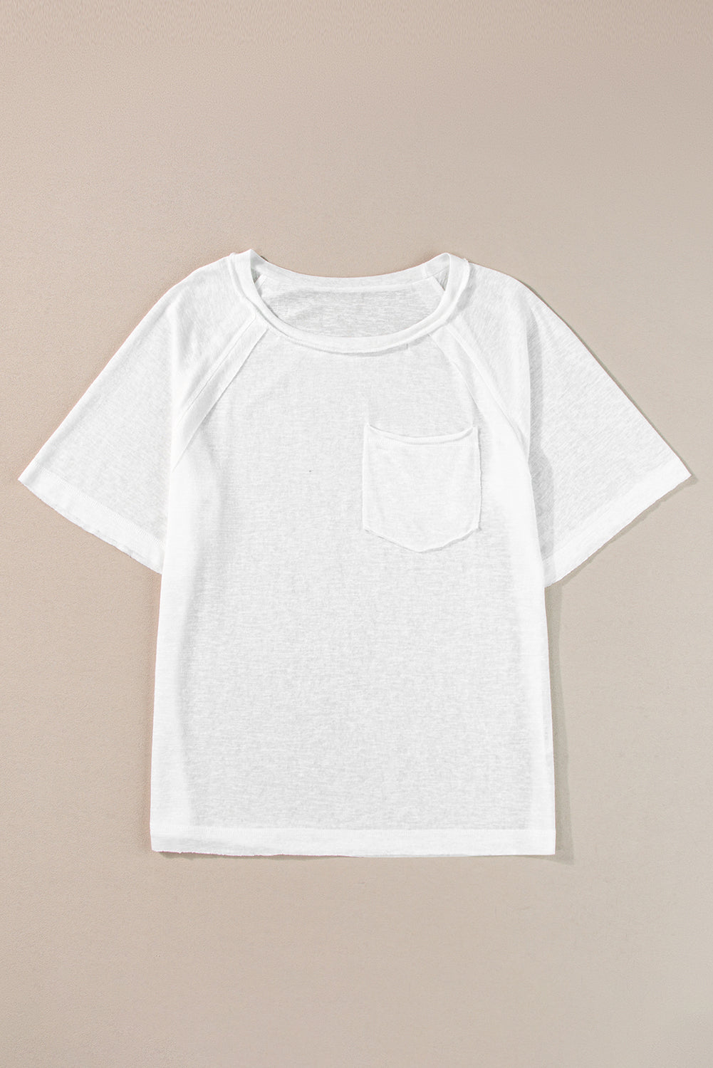 White Exposed Seam Detail Loose T-shirt