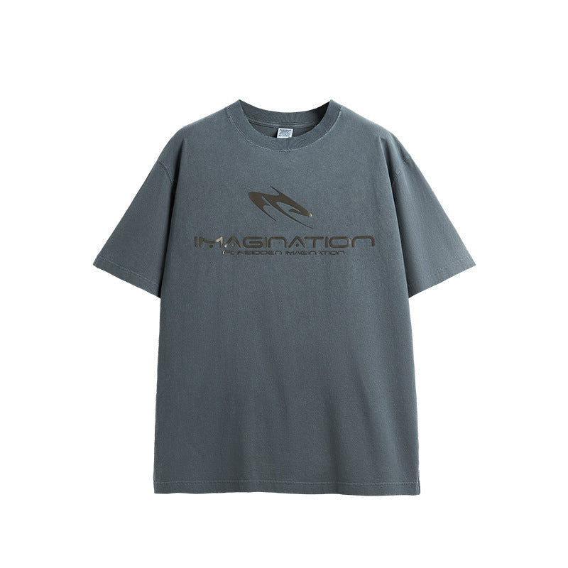 Men's Glossy Washed T-shirt Loose