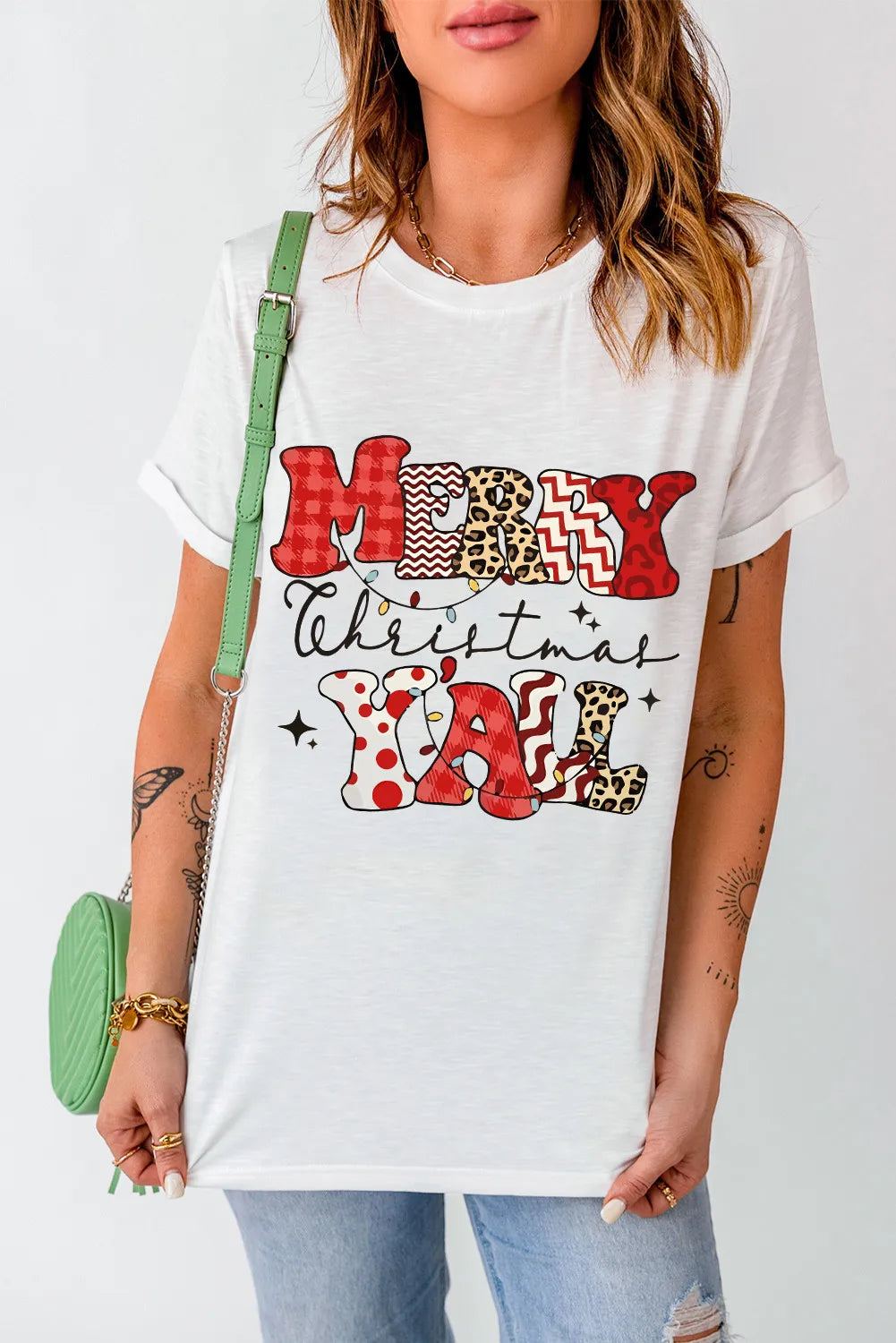 Letter Graphic Round Neck Short Sleeve T-Shirt